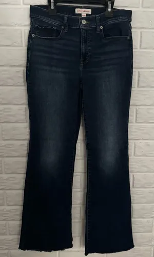 Lucky Brand Mid Rise Flare Jeans Women's 10/30 Medium Wash Denim Raw Hem thumbnail 1
