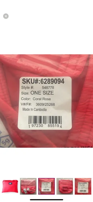 (NWT) Lands’ End Wanderweight Ultralight Packable Tote Bag in Coral Rose thumbnail 4