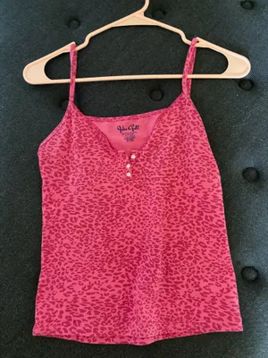 Brandy Melville leopard print pink top thumbnail 1