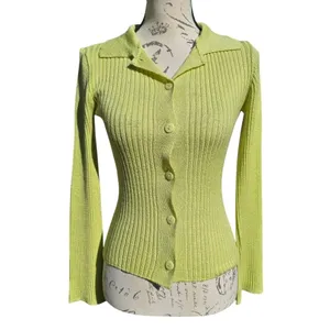 ASOS DESIGN sweater with collar in‎ green Women's size 2 thumbnail 2