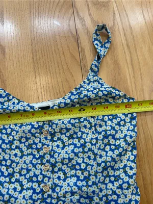Lulus Darling Daisies Dress M Medium NWT Blue Ditsy Daisy Floral Ruffle Midi NEW thumbnail 7