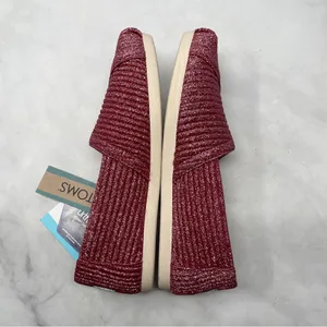 NEW TOMS Alpargata Dark Rose Textured Glitter Cord Slip On Loafer Shoes Pink 5.5 thumbnail 7