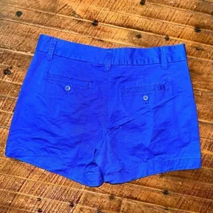Khakis by Gap the 4” bright blue flat front chino shorts thumbnail 3