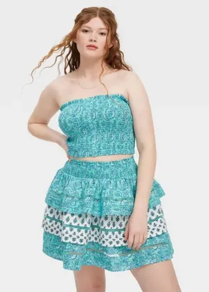 Roller Rabbit x Target Women's Garden Floral Smocked Peplum Tank Top and skirt thumbnail 1