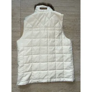 Lauren Ralph Lauren Womens Medium Vest Cream Quilted Fur Collar Full‎ Zip thumbnail 5