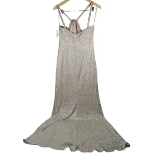 Dessy Collection Soho Metallic Flared Gown Rose Gold Size 10 R Style 3064‎ thumbnail 2