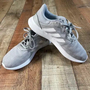 Adidas QT Racer 3.0 Womens 7.5 Gray White Cloudfoam Mesh Running Shoes GY9246 thumbnail 3