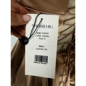NWT Sherri Hill 52924 Mocha Satin Strapless Corset Prom Ball Gown Size 6 thumbnail 6