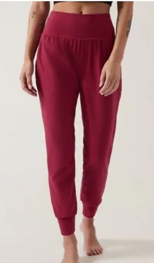Athleta Red Ultra High Rise Elation Crop Joggers •Small thumbnail 1