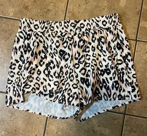 Johnny Was Calme cheetah print athletic shorts, large thumbnail 1