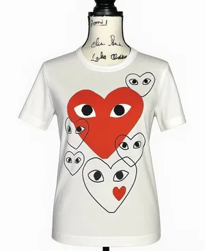 Comme des Garçons PLAY Multi-Heart Graphic Tee White Size M Unisex thumbnail 1