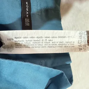 Zara Woman XS Teal Paperbag Wide Leg‎ Pant Tie Belt Minimalist Chic Summer Vaca thumbnail 9