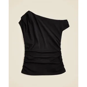 NWT!! J. CREW Stretch Cotton Blend Off the Shoulder Top Solid Black XXS XX-Small thumbnail 10