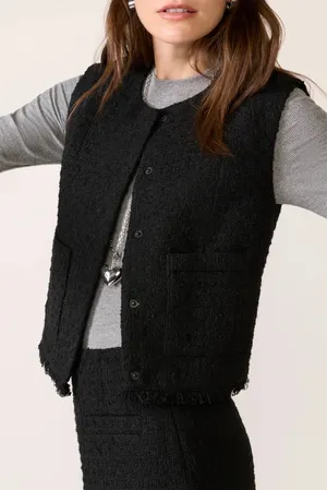 Evereve Winona Black Tweed Vest size small thumbnail 1