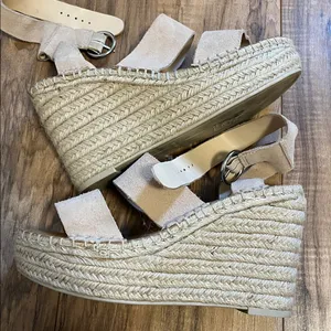 Dolce Vita Light Pink Suede Wedge Sandals thumbnail 5