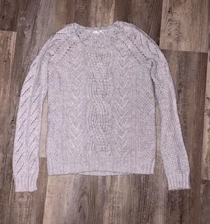 Gap Women’s Gray Knitted Long Sleeve Crew Neck Pullover Sweater-XS thumbnail 1