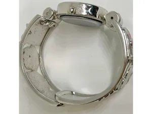 Geneva Teacher School cuff bracelet watch 26mm silver tone quartz running thumbnail 7