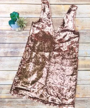 BB Dakota REVOLVE ROSE GOLD SPARKLE MOTION SEQUIN SHIFT DRESS thumbnail 1