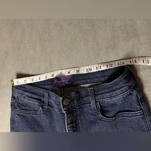 NYDJ Not Your Daughter's Jeans Dark Wash Raw Fray Hem Flare Jeans petite Sz 10P thumbnail 6