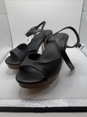 torrid Black Platform Slingback Heeled Sandals Adjustable Straps Size 10 thumbnail 2