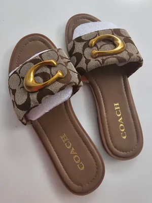 COACH Brown signature slides sandals  thumbnail 2
