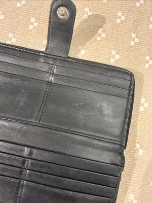 Coach Signature Jacquard‎ Slim Envelope Wallet Black Gray Leather Trim OS thumbnail 7