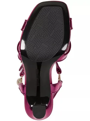 NEW $119 KARL LAGERFELD PARIS Women Daelin Square Toe Sandals Hot Pink Metallic thumbnail 7