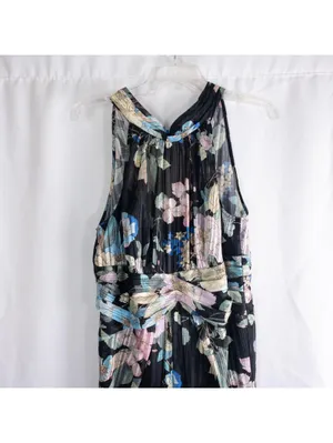 Adrianna Papell Black Floral Dress Womens 8 Medium thumbnail 3