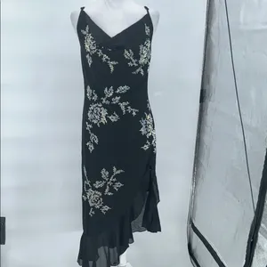 SHEIN BAE Rhinestone Floral Pattern Split Thigh Cami Dress Size Large thumbnail 4