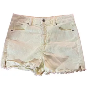 American Eagle‎ Women Yellow Stretch Corduroy Mom Shorts Size 12 thumbnail 2