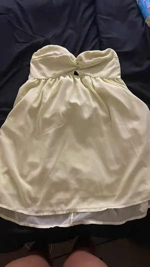 Flowy short yellow dress Size M thumbnail 5