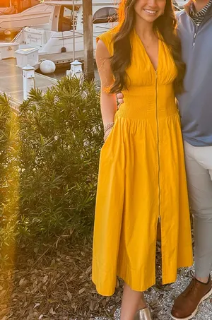 Anthropologie Yellow Dress thumbnail 1