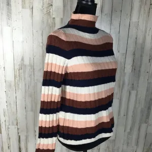 Madewell Evercrest Striped Mockneck Sweater Top XS v6x thumbnail 4