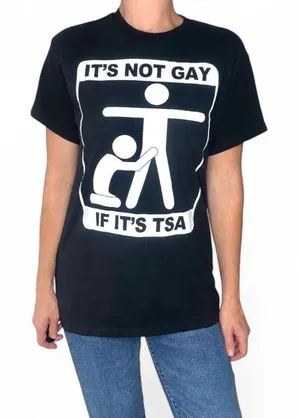 Men’s Unisex Black Funny TSA Quote Graphic Tee thumbnail 1