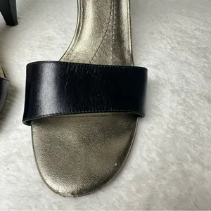 Kate Spade Classic Black and Gold Strappy Heels Size 8 thumbnail 4