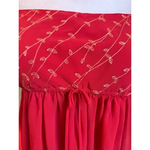 Victoria's‎ Secret Red orange Babydoll Dress Embroidery m y2k boho whimsi fairy thumbnail 3