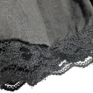Metro Girl Cotton Lace Tiered Midi Skirt Black XL thumbnail 2
