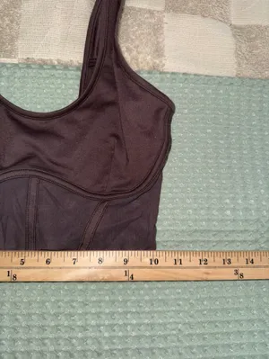 Alo‎ Yoga Airbrush Mesh Corset Tank Top Brown thumbnail 2