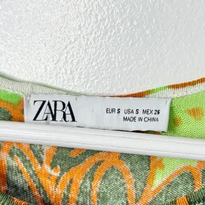 Zara Floral Special Edition Printed Maxi Dress Sleeveless Pink Green Red Small thumbnail 9