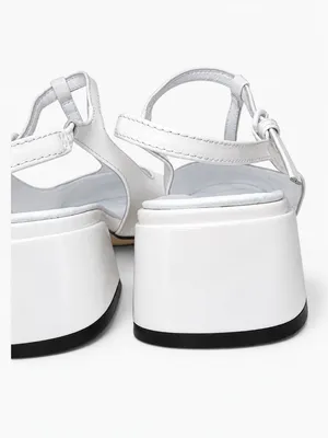 Miu Miu White Patent Leather Mary Jane T‑Strap Square Toe Slingback Pumps EU36 thumbnail 4
