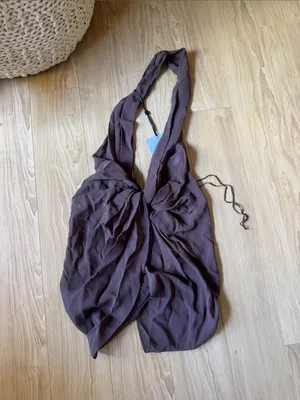 REVOLVE Adela Georgette Silk Top in Brown thumbnail 2