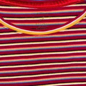 Stylish Striped Short Sleeve Top in Red and Yellow thumbnail 8