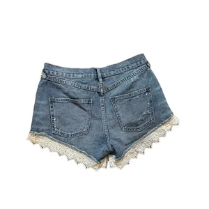 Free People Lacey Cut Off Denim Jean Shorts Distressed Light Blue Faded thumbnail 5