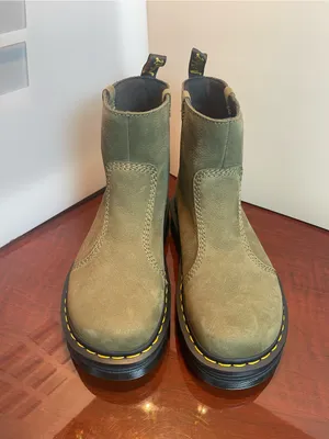Dr. Martens Zebzag Rigger Slip-On Nubuck Platform Boots in DMS Olive US 9/ EU 41 thumbnail 5