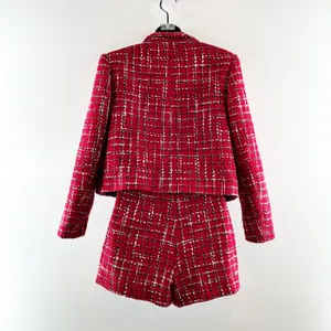 ZARA Tweed Blazer and Mini Skort Matching Set Red XS / S thumbnail 4