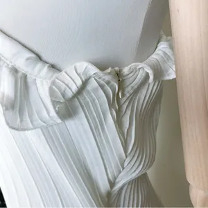 Elliatt Italianate One Shoulder Pleated Dress in Ivory thumbnail 4