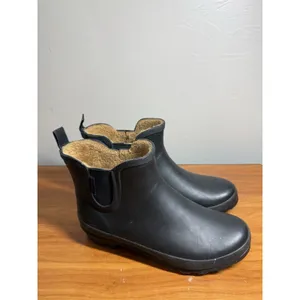 Chooka Rain Boots Delridge Chelsea Black Faux Fur Lined Waterproof Size 9 thumbnail 4