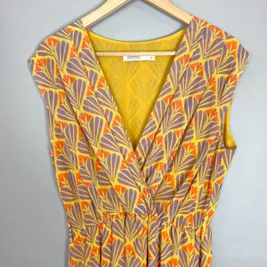 BerrIn Dress Midi Blouson Surplice‎ V-Neck NO BELT Sleeveless Size 40 Floral thumbnail 3