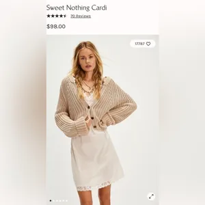 BEST Free People Sweet Nothing Cardi NWOT - Medium - Sandcastle Tan Beige Knit thumbnail 2