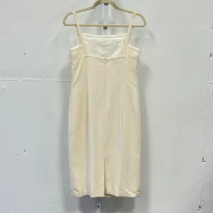 Mondi Yellow Striped Linen‎ Wool Blend Sheath Dress Square Neck Size 38 Hungary thumbnail 2
